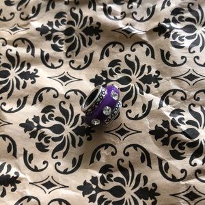 Brighton purple enameled bead with crystals